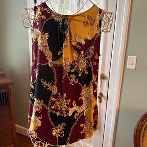 Kasper Purple and Gold Patterned Top